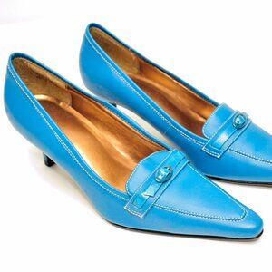 Jessica London Pointed Toe Kitten Heel Leather Shoes size 7.5